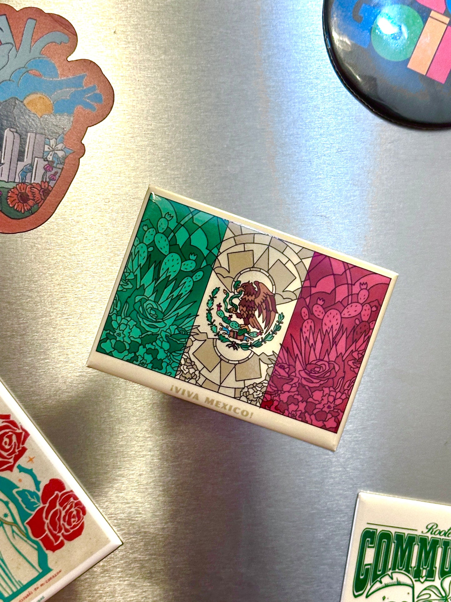 México Flag Fridge Magnet