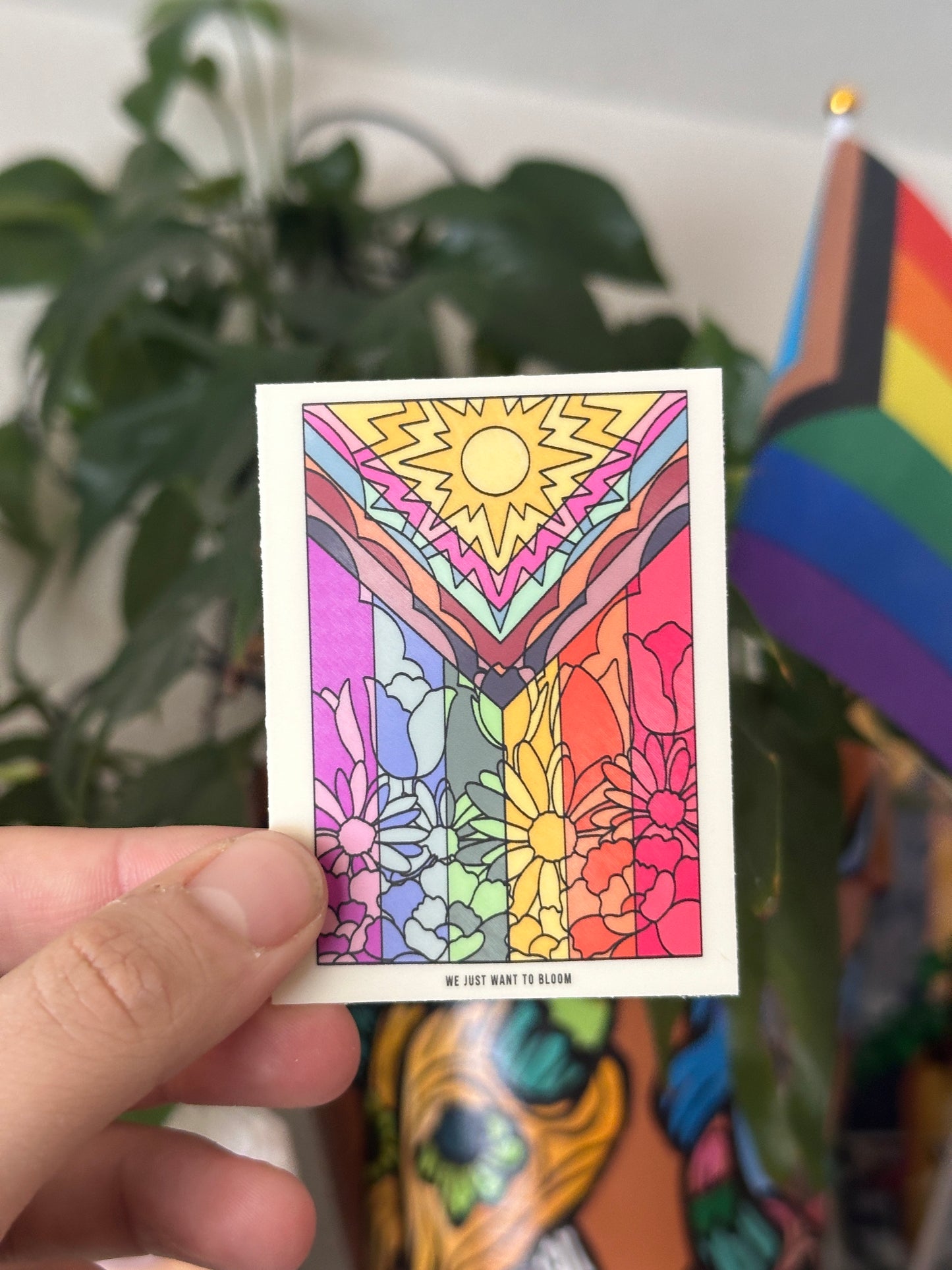 Flower Pride Flag Sticker
