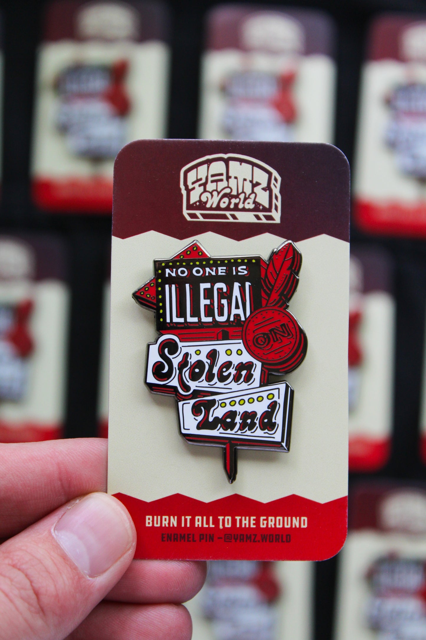 No One is Illegal on Stolen Land Pin