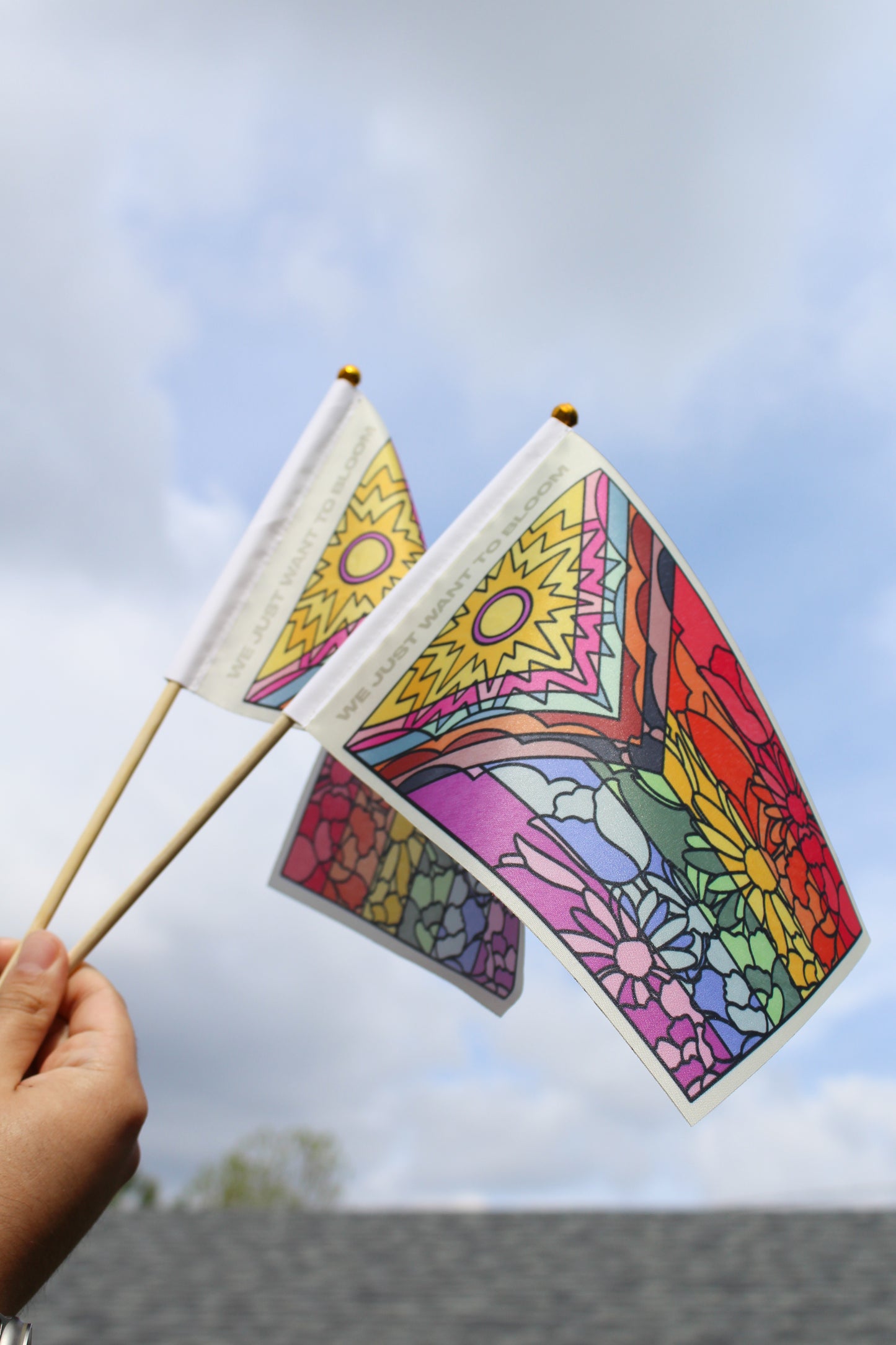 Flower Pride Hand Flag