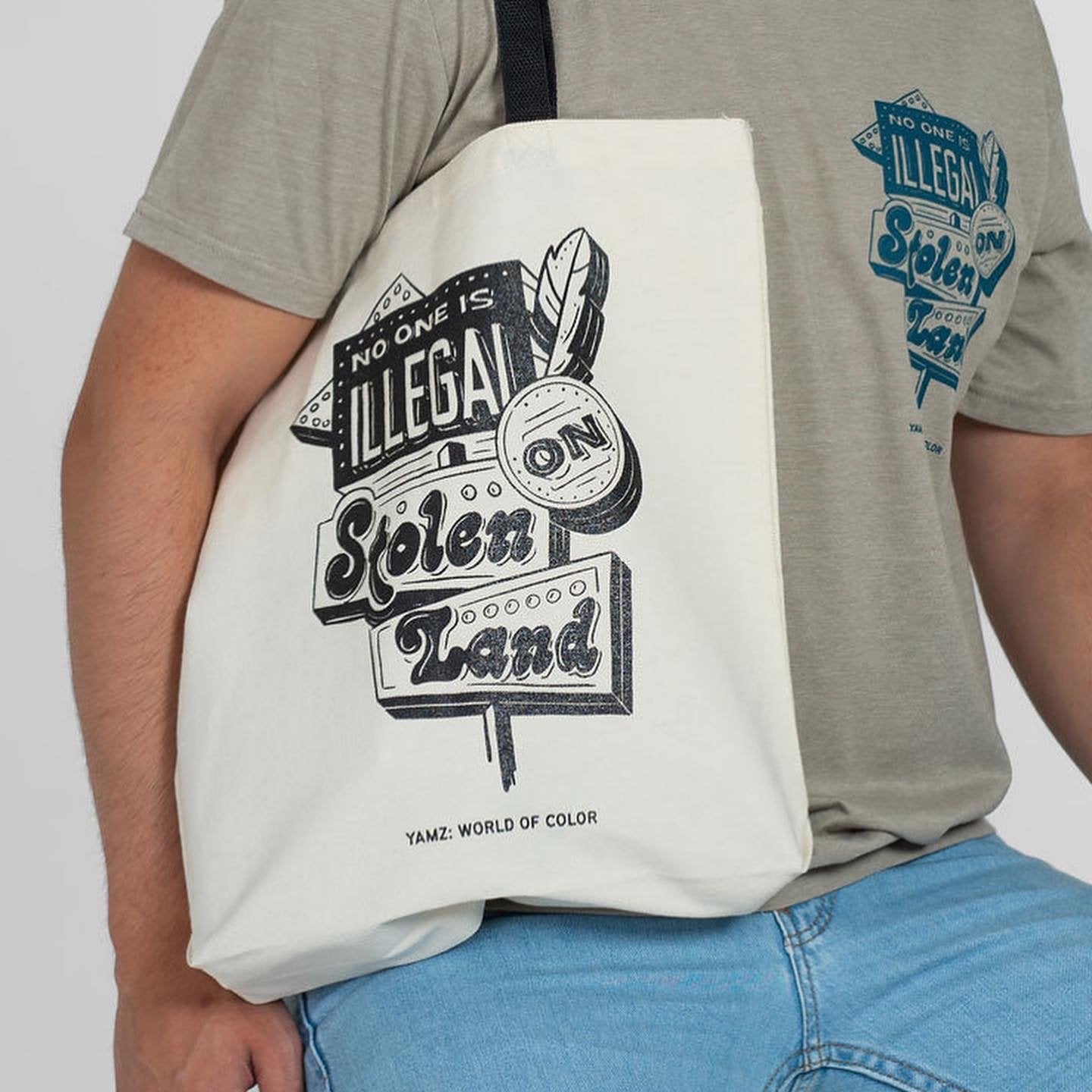 No One is Illegal on Stolen Land Tote Bag