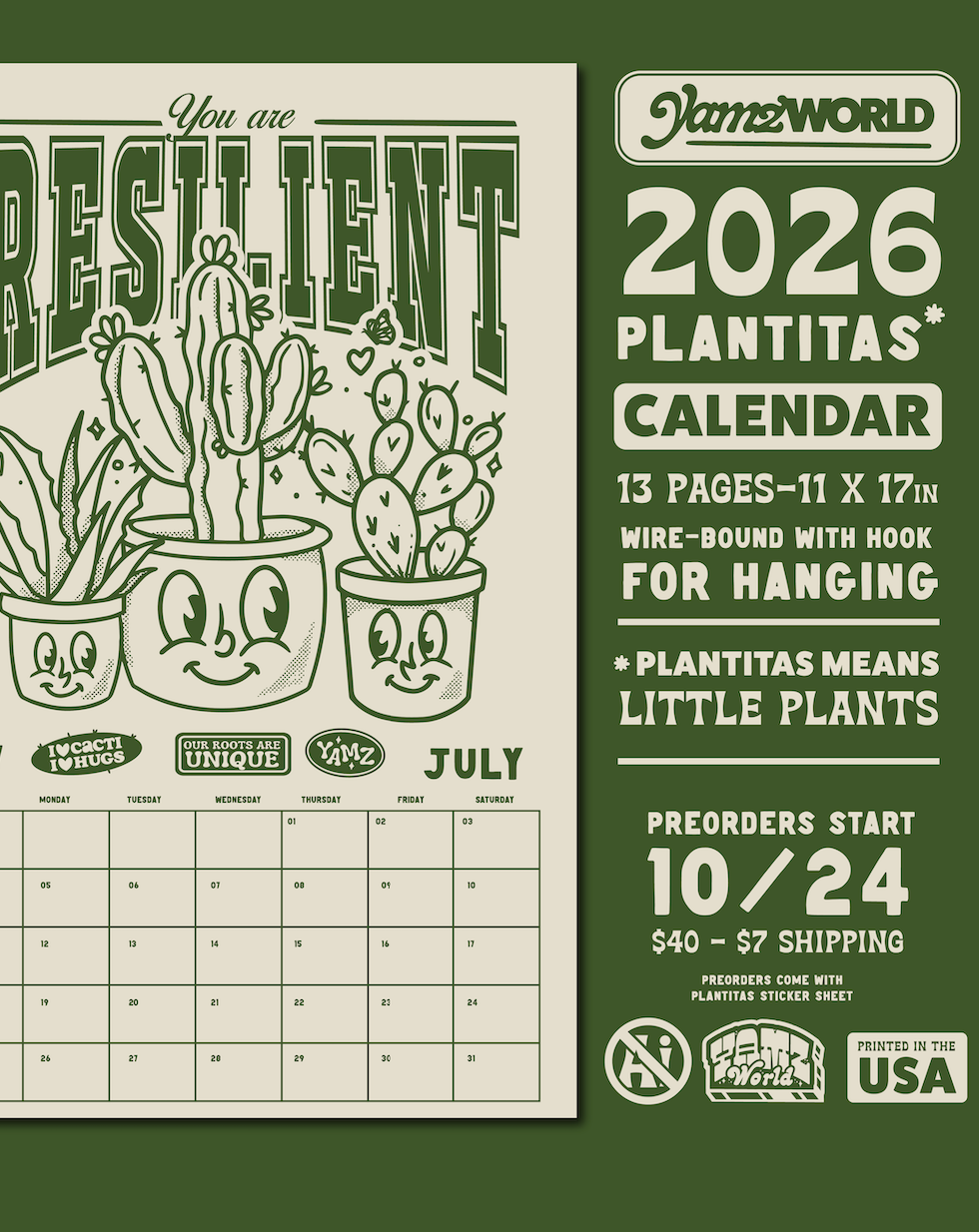 2026 Calendar - A Year of Plantitas