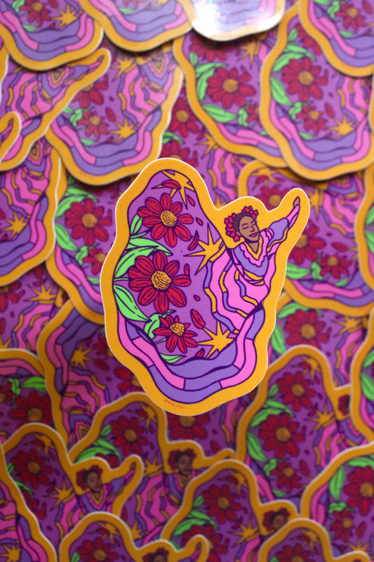 Mexican Sunflower Dancer Sticker