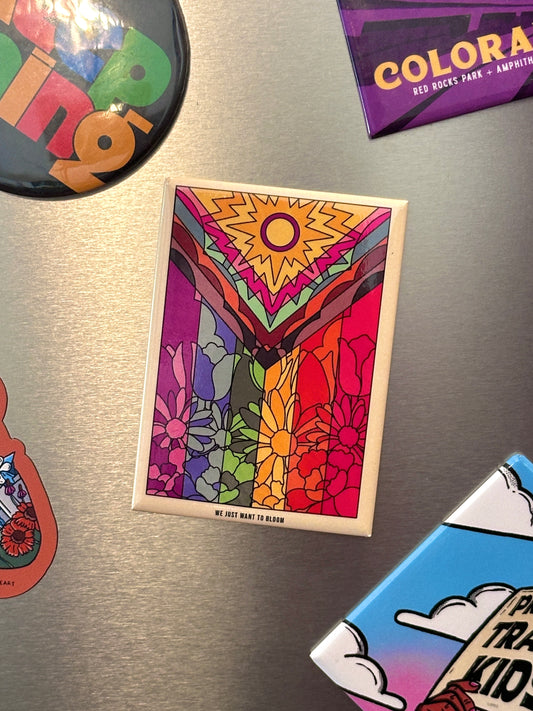 Flower Pride Flag Fridge Magnet