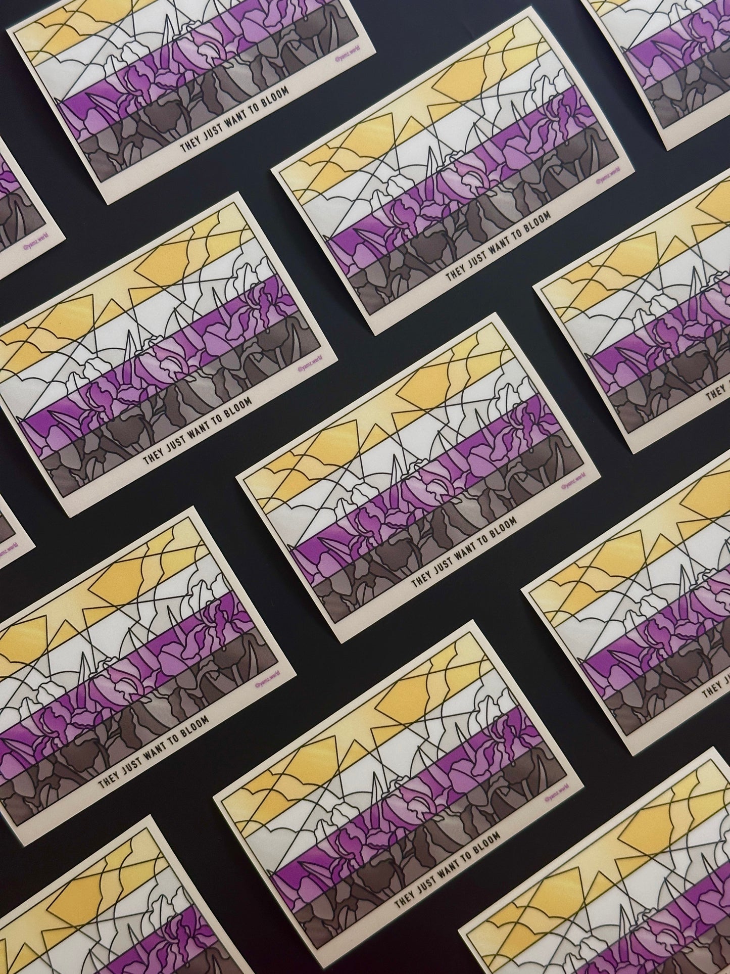 Nonbinary Flower Flag Sticker