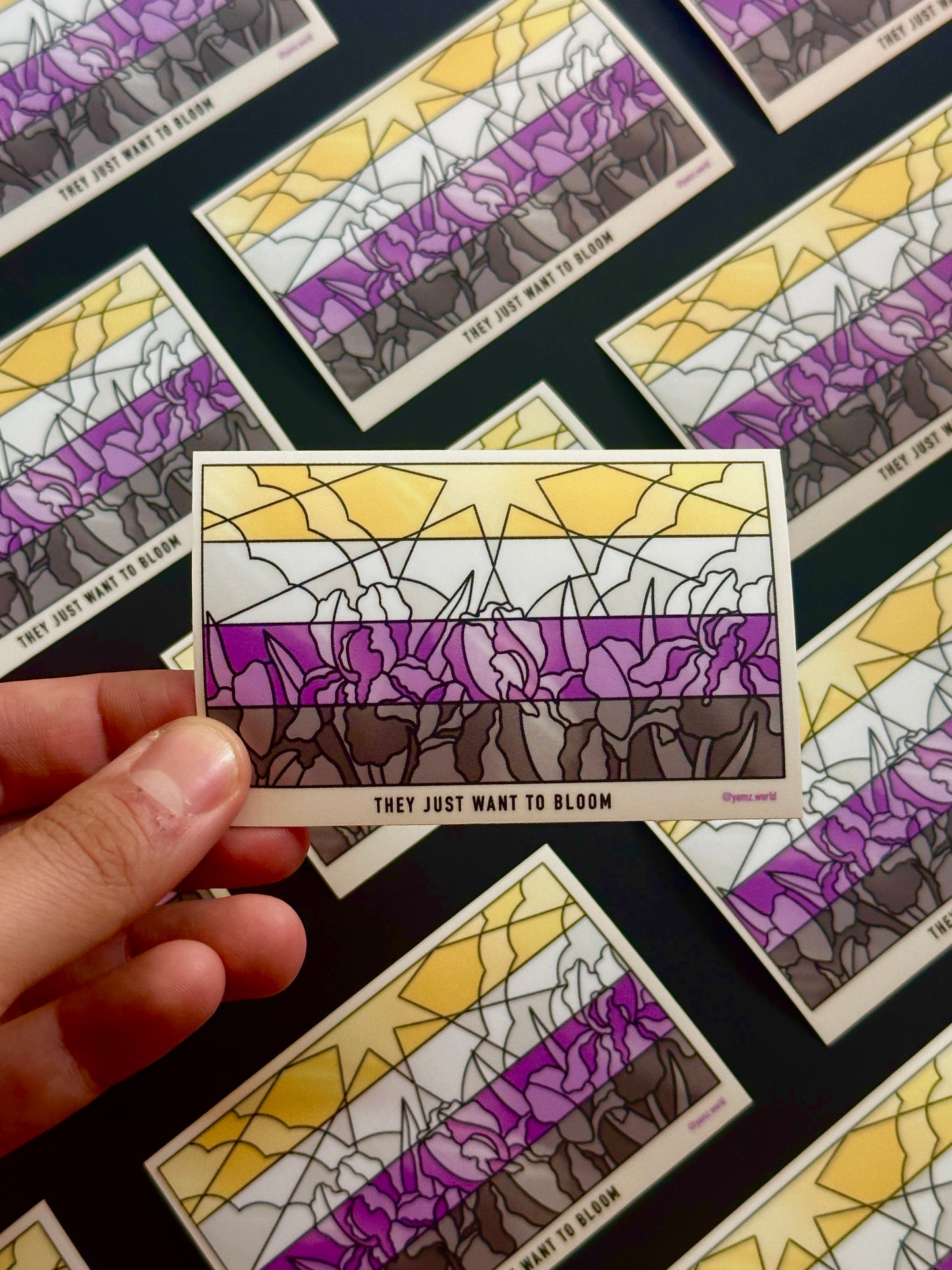 Nonbinary Flower Flag Sticker