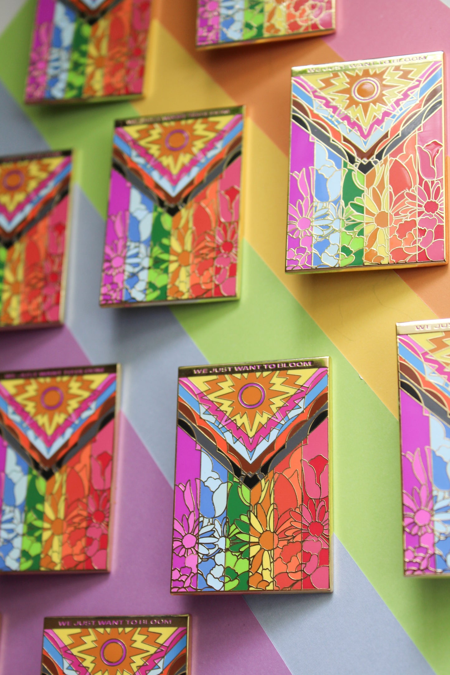 Flower Pride Flag Enamel Pin