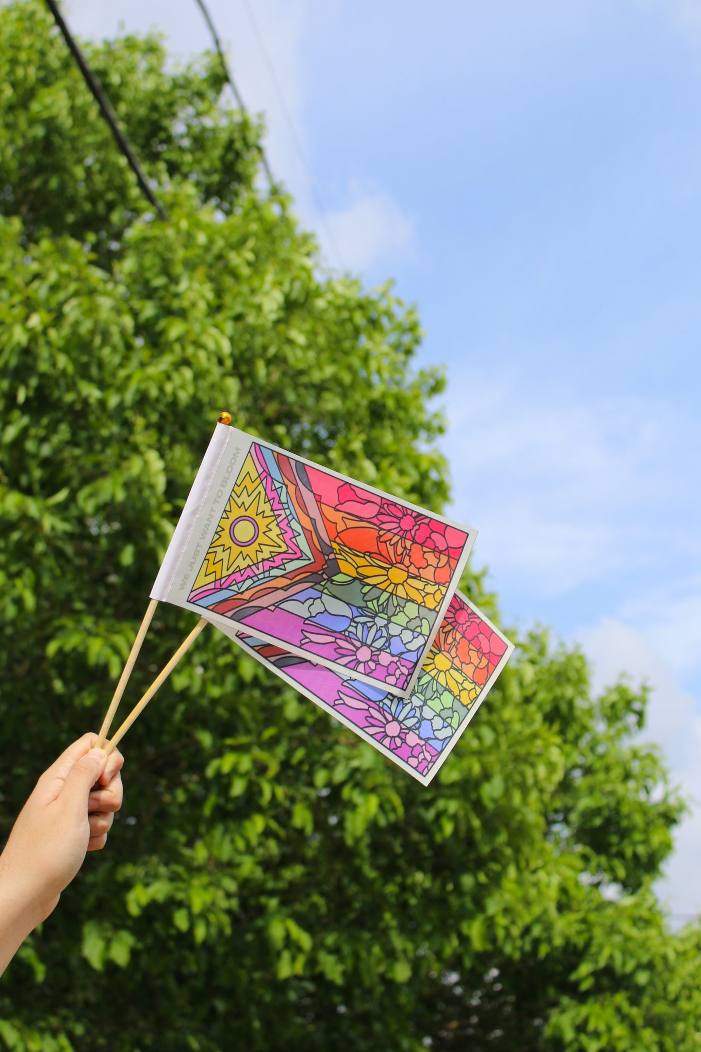 Flower Pride Hand Flag